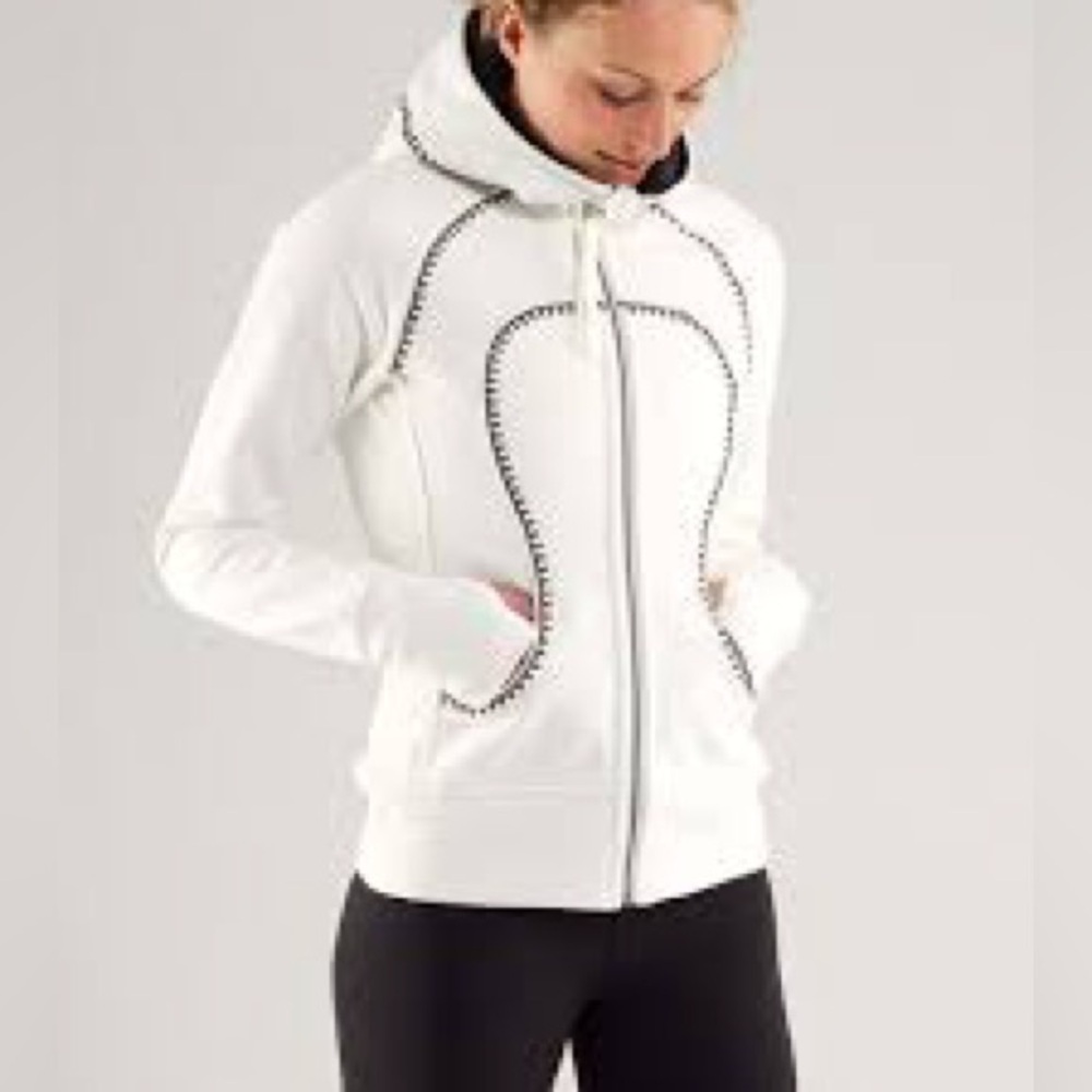 Lululemon Special Edition Cream Zipup Scuba Hoodie Sz S